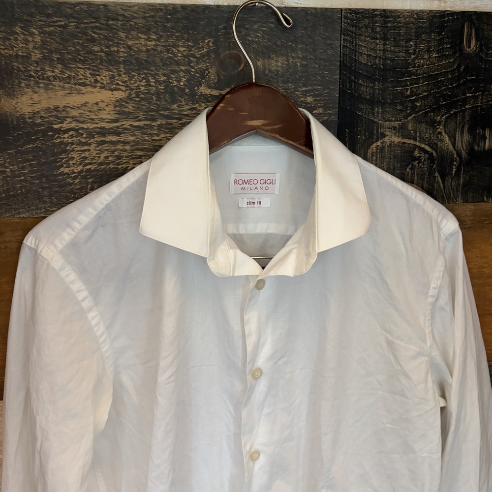 Romeo Gigli Men's Shirt Mens Dress Formal White Button Up 40 15